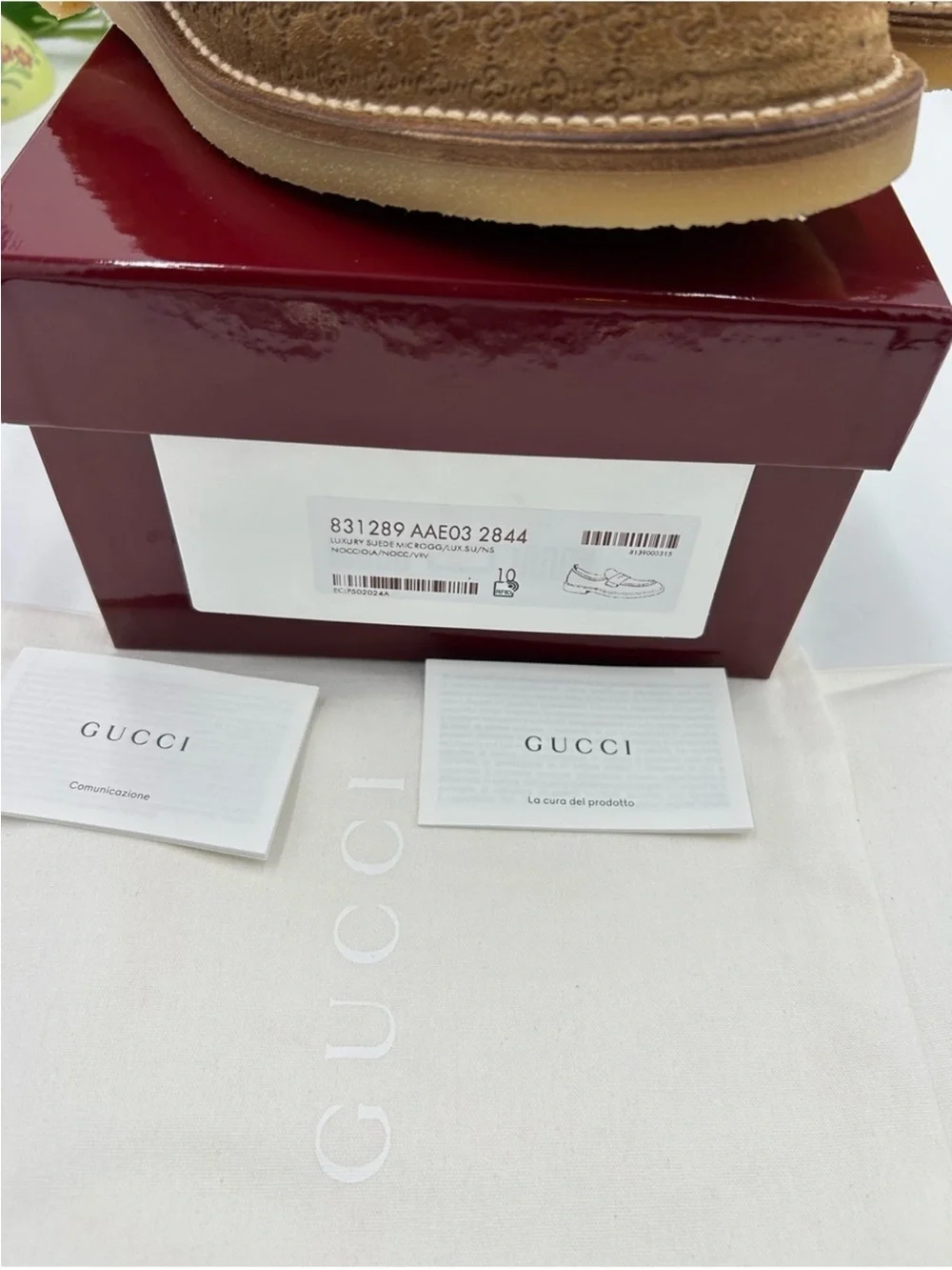 Men’s Gucci suede GG monogram web loafer size 10 fits 10.5 US made in Italy